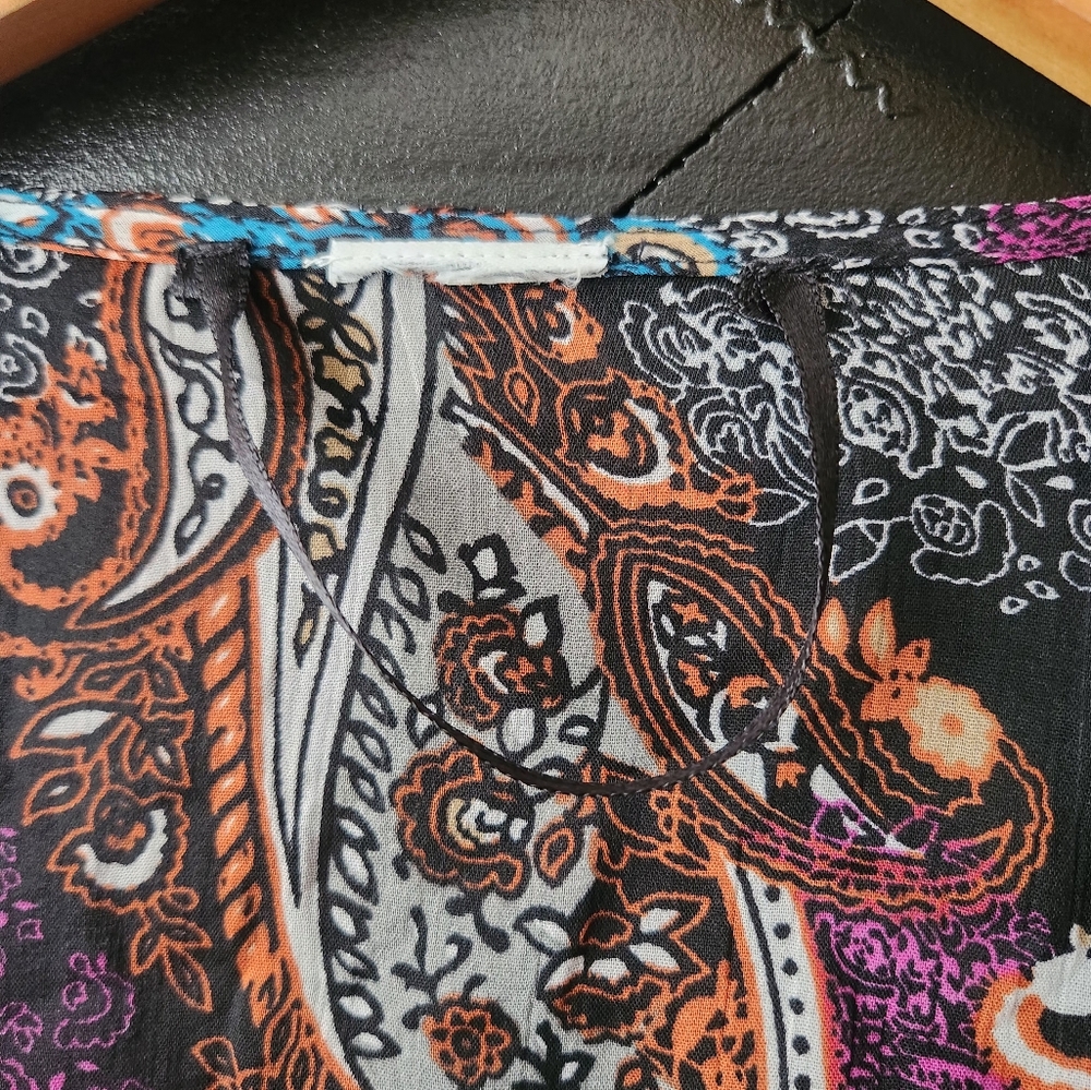 Womens Colorful Paisley Kimono Robe~size One Size - Picture 4 of 5